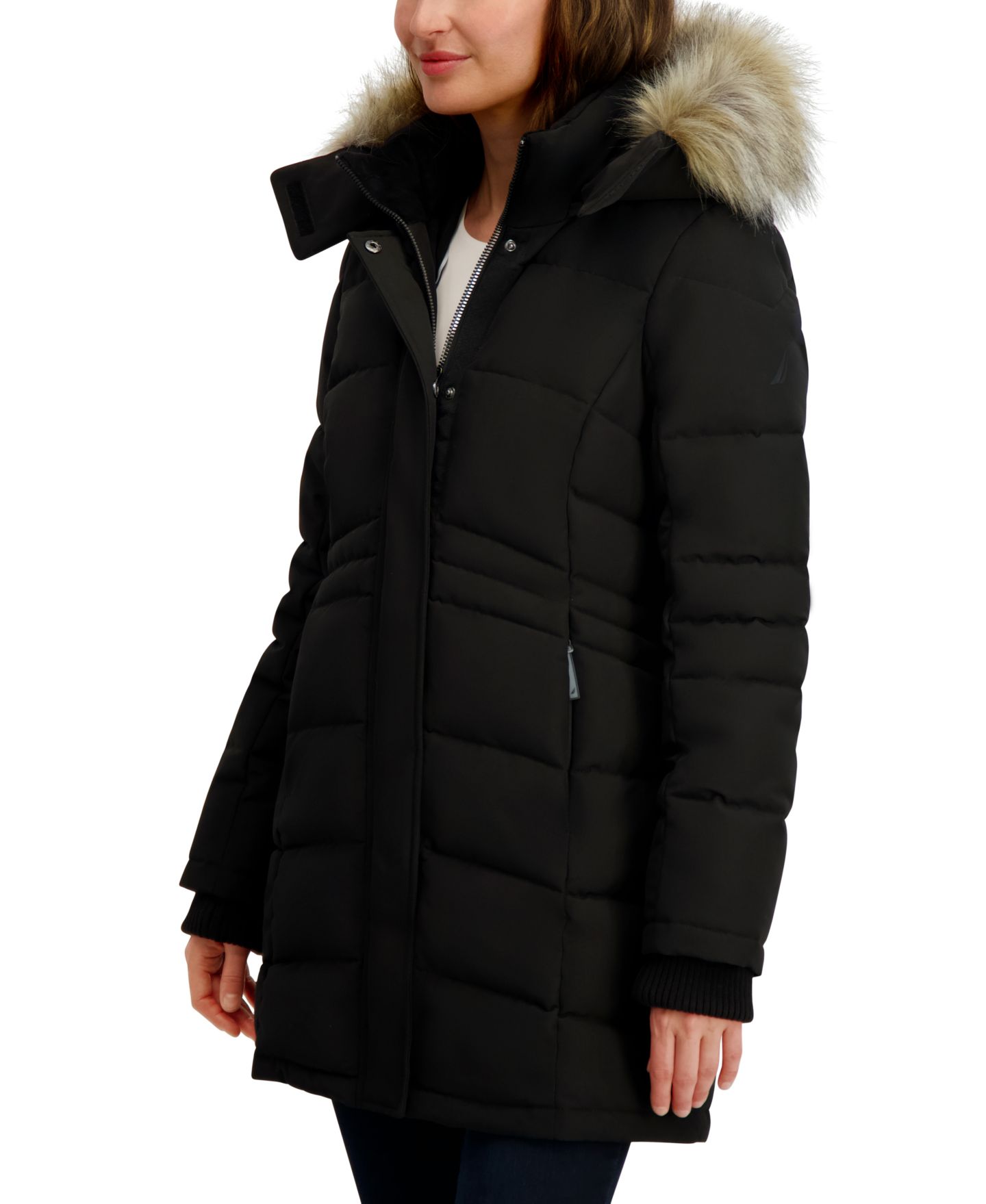 Женская куртка Nautica Hooded Puffer, цвет: Чёрный — фото 2
