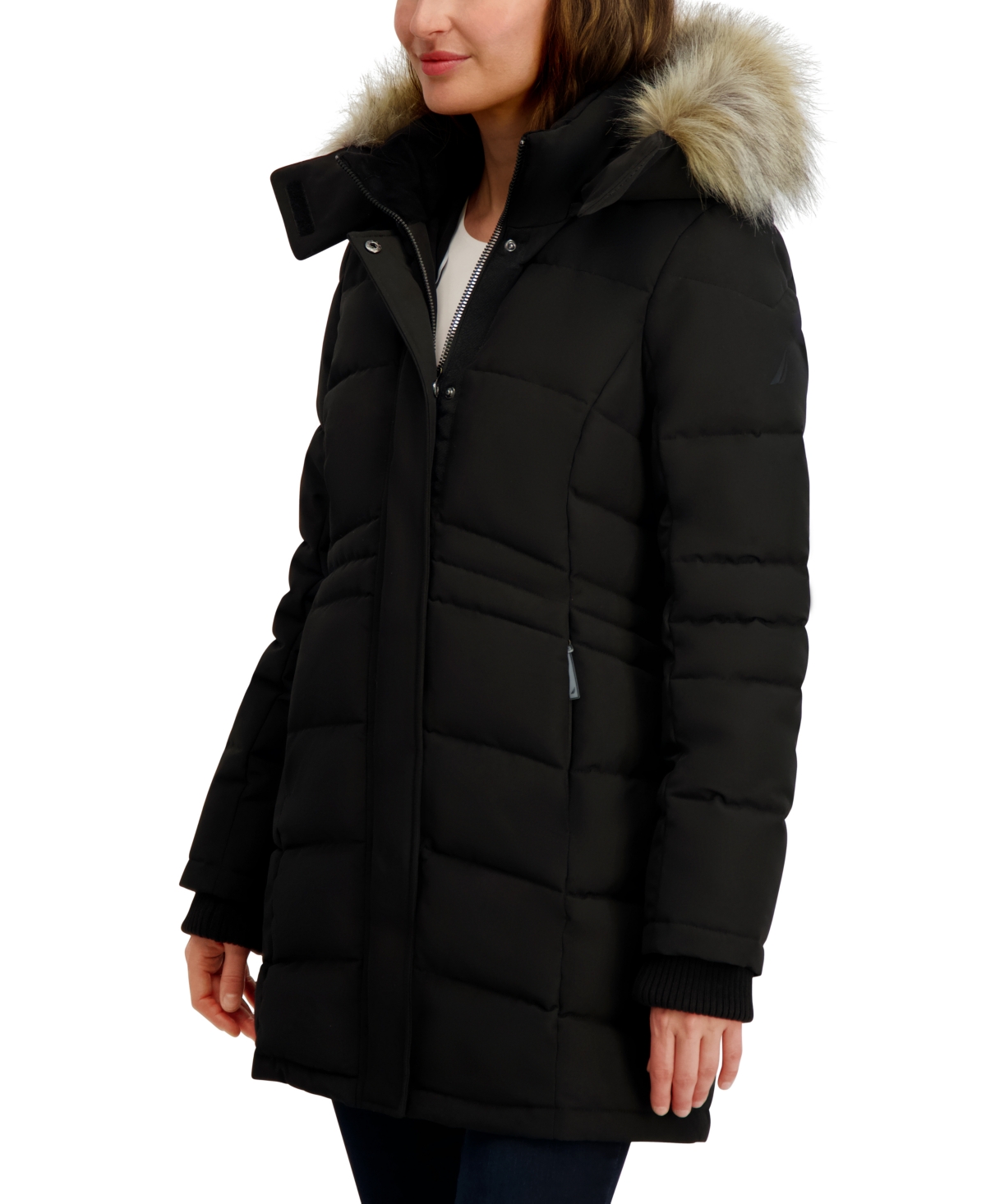 Nautica Women's Hooded Puffer Coat
