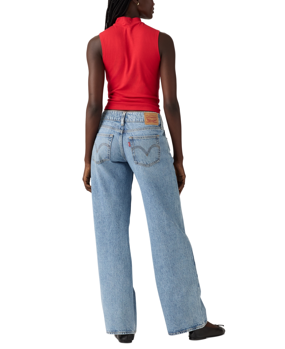 Levi's Women's Super-low Double-button Relaxed-fit Denim Jean In Blue