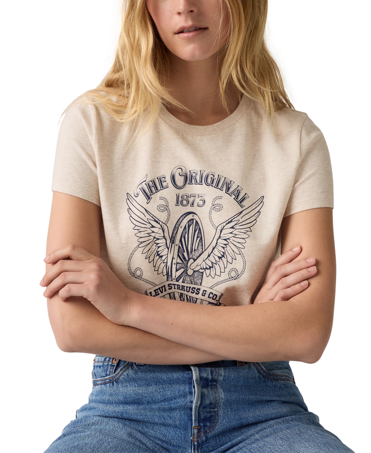 Levi's Women's Perfect Graphic Logo Cotton T-shirt In Brown