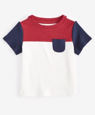 First Impressions - Baby Boys Short-Sleeve Waffle Colorblocked T-Shirt