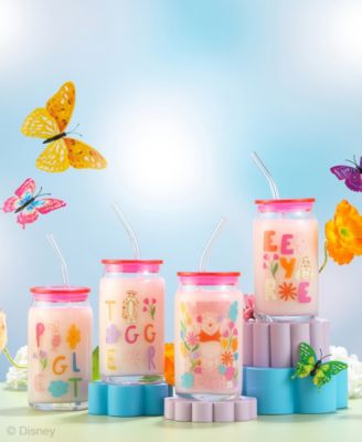 Pooh and Friends Can Tumblers with Lids and Straws, Set of 4