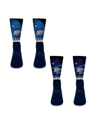 Starter - Men's and Women's Oklahoma City Thunder 2025 NBA Finals Champions Two-Pack Blackout Crew Socks Set