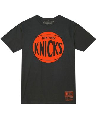 Men's and Women's Heather Charcoal New York Knicks Hardwood Classics MVP Logo T-Shirt