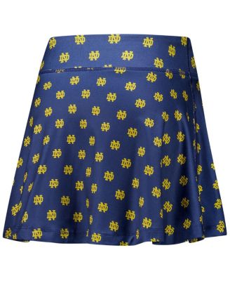 Women's Navy Notre Dame Fighting Irish Allover Print Flowy Skort