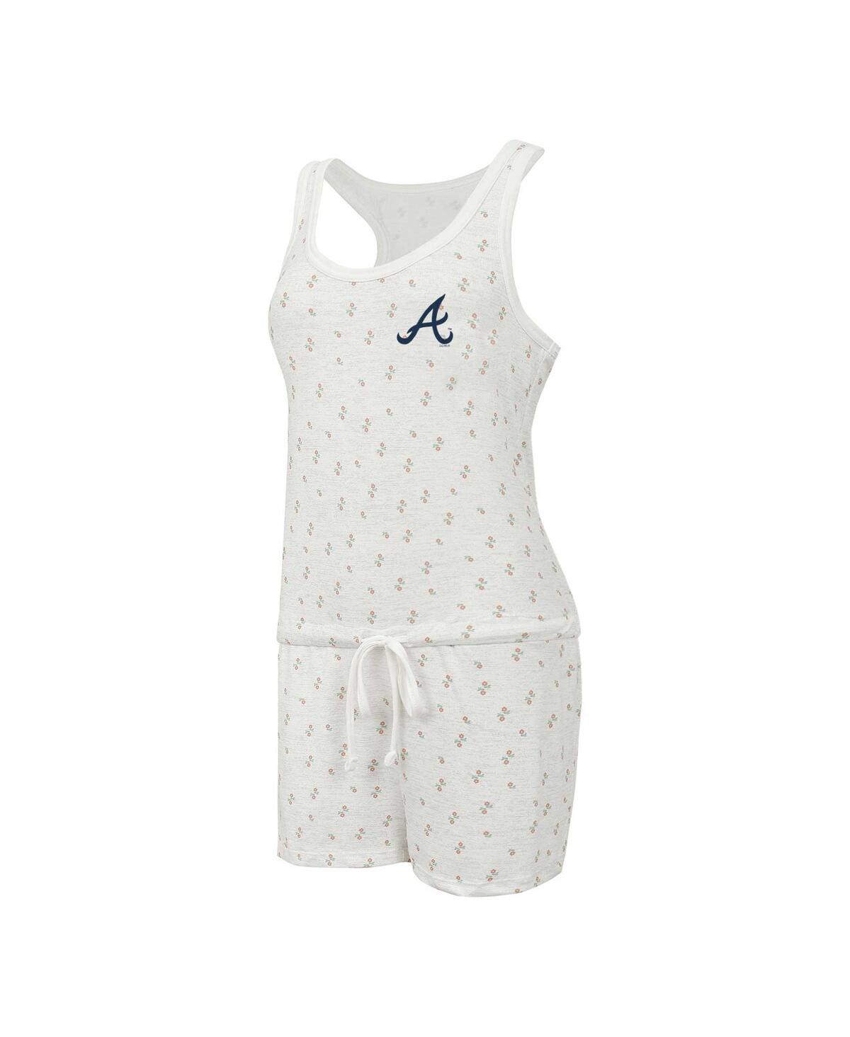 Concepts Sport Women's Cream Atlanta Braves Gardner Hacci Knit Romper In White