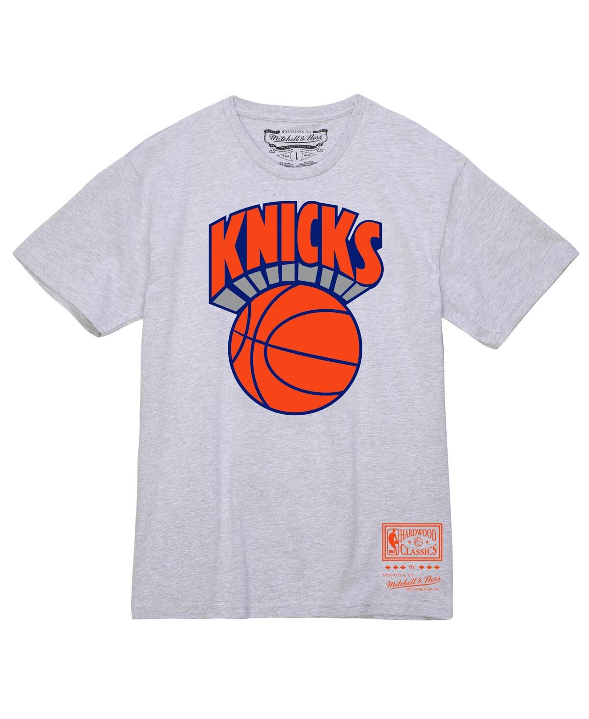 Мужская футболка с логотипом Heather Gray New York Knicks Hardwood Classics от Heather Grey