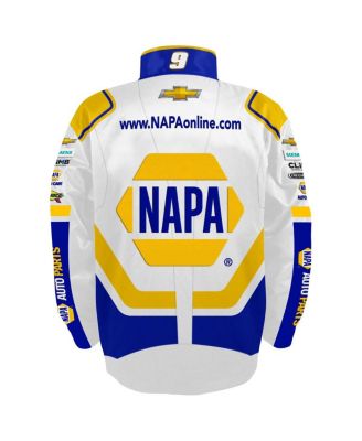 Men's White Chase Elliott NAPA Full-Snap Nylon Uniform Jacket