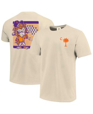 Image One - Men's Cream Clemson Tigers Palmetto C Baseball T-Shirt