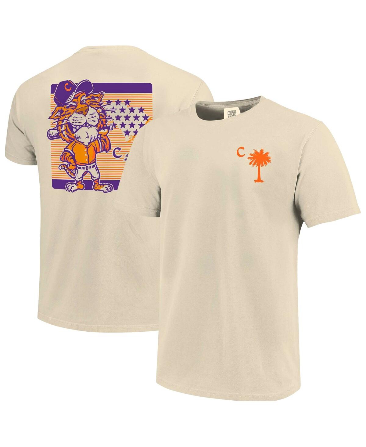 Men's Cream Clemson Tigers Palmetto C Baseball T-Shirt - Cream