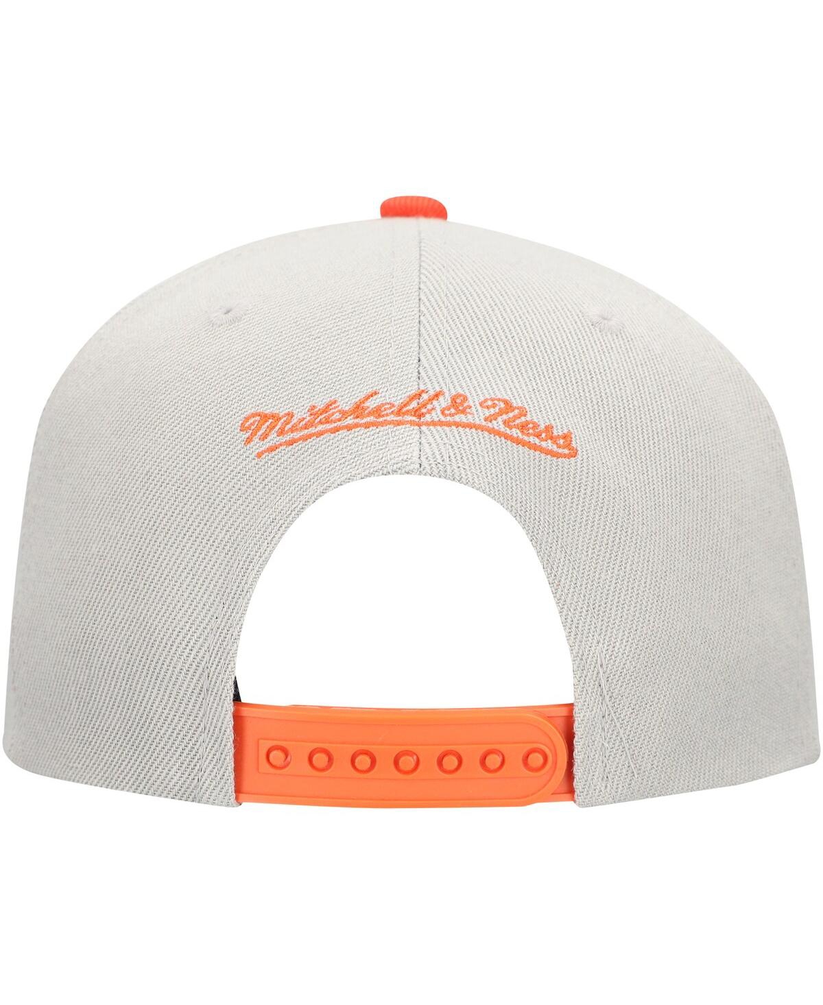 Mitchell & Ness Men's Gray/orange Houston Astros Knock Out Panel Snapback Hat In Multi