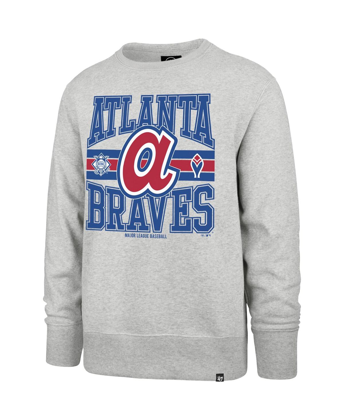 47 Brand Men's Gray Atlanta Braves Letters Headline Pullover Sweatshirt In Gray