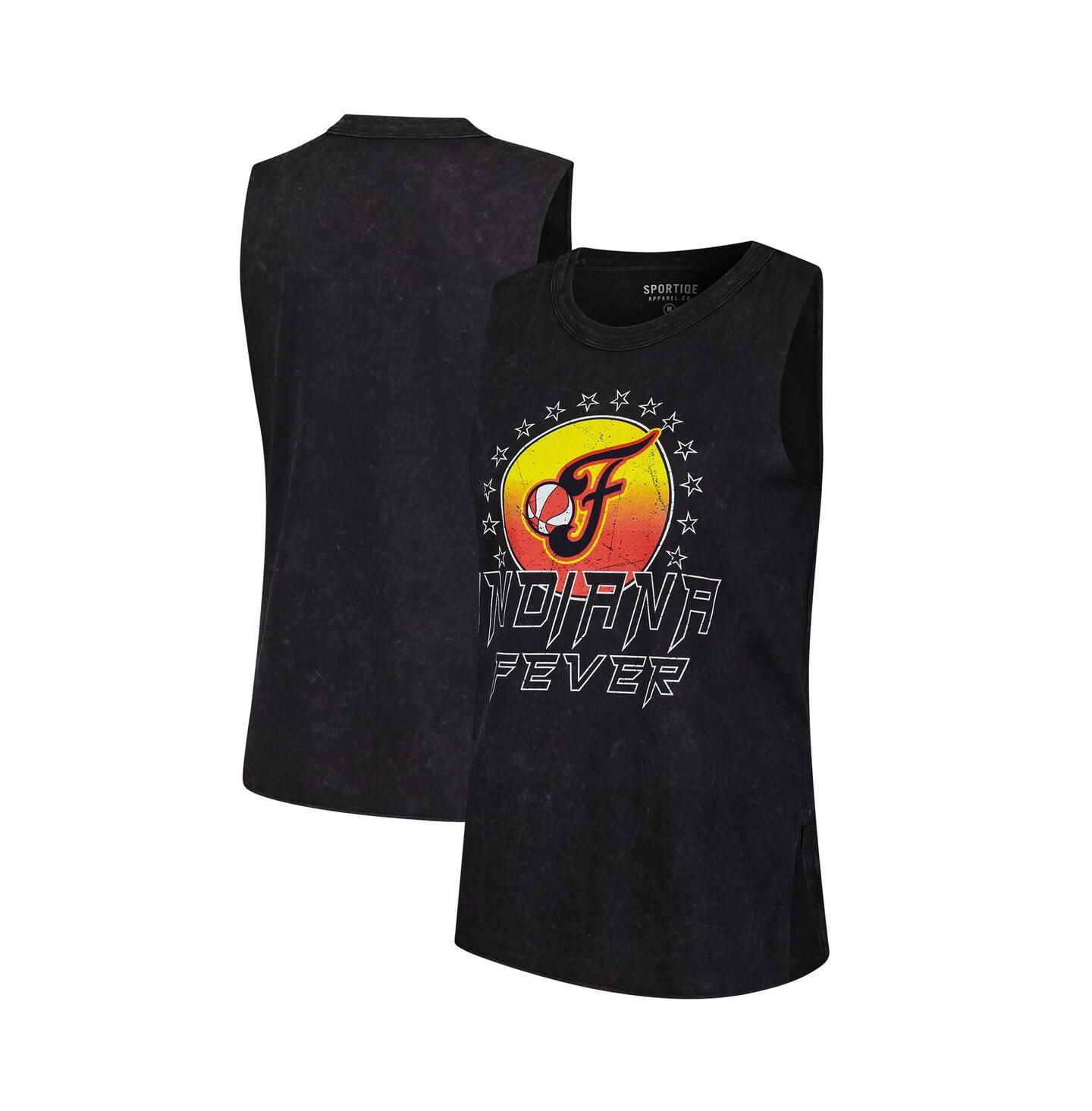 Женский топ Sportiqe Black Indiana Fever Rock Roll Collection Turner Mineral Wash — фото 1