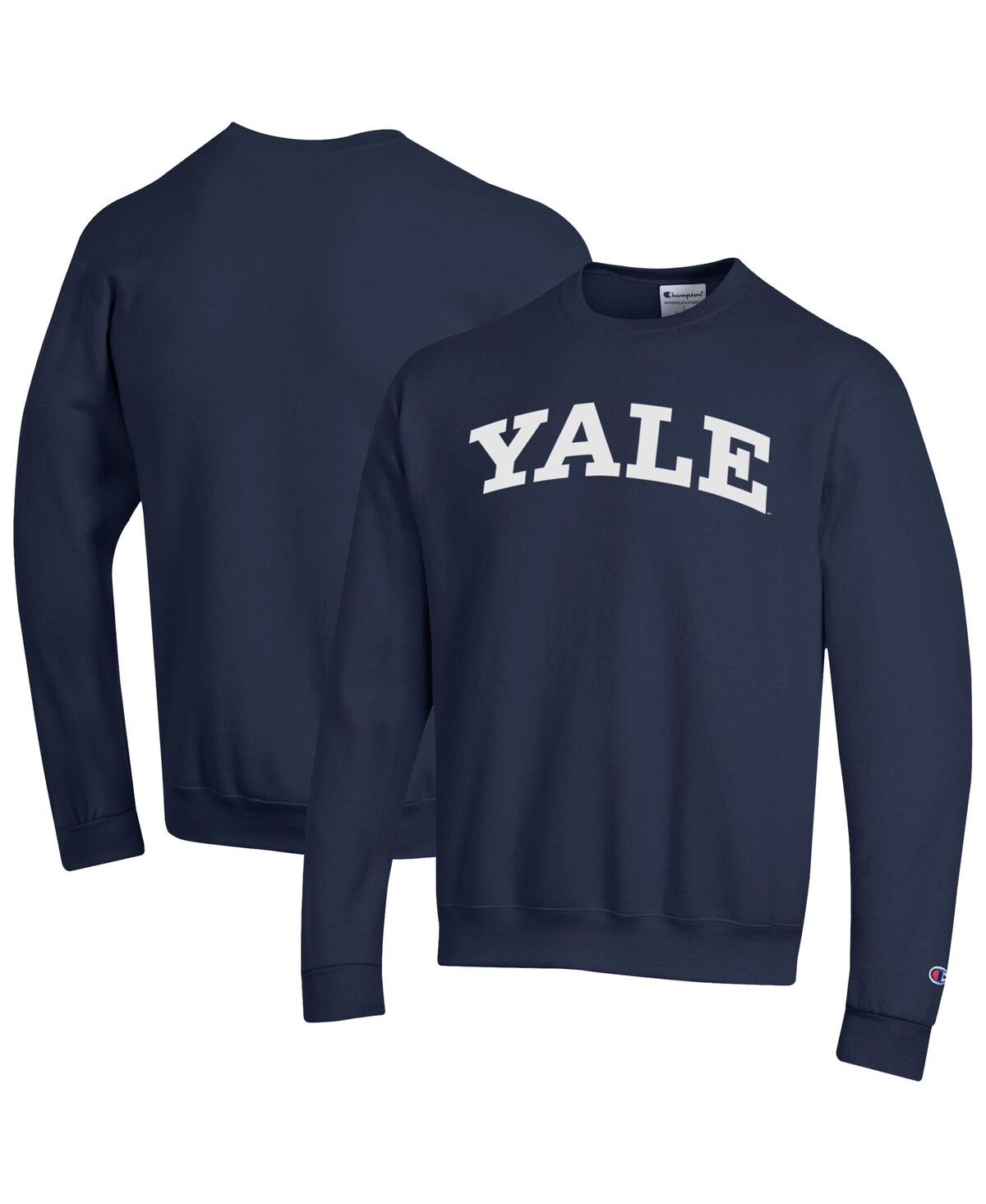 Men's Navy Yale Bulldogs Basic Arch Fleece Pullover Sweatshirt - Navy