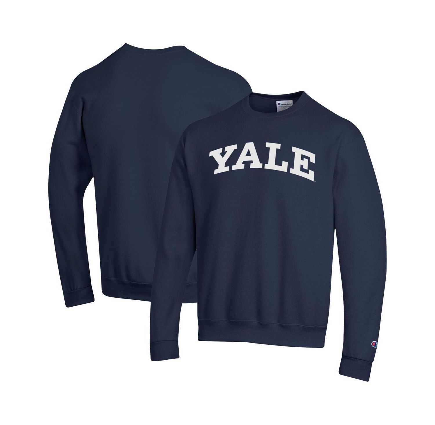Men's Navy Yale Bulldogs Basic Arch Fleece Pullover Sweatshirt