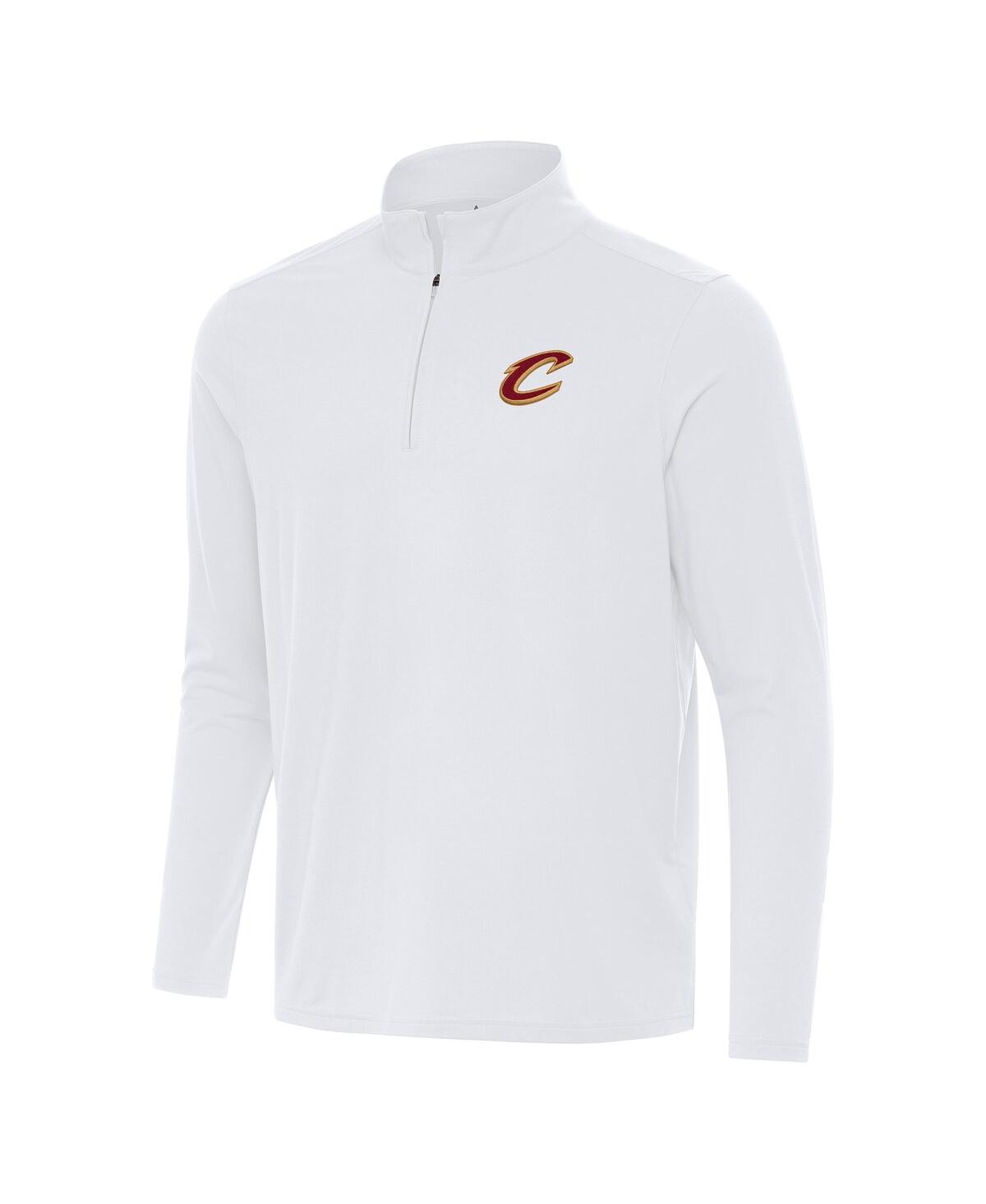 Men's White Cleveland Cavaliers Intent Quarter-Zip T-Shirt - White