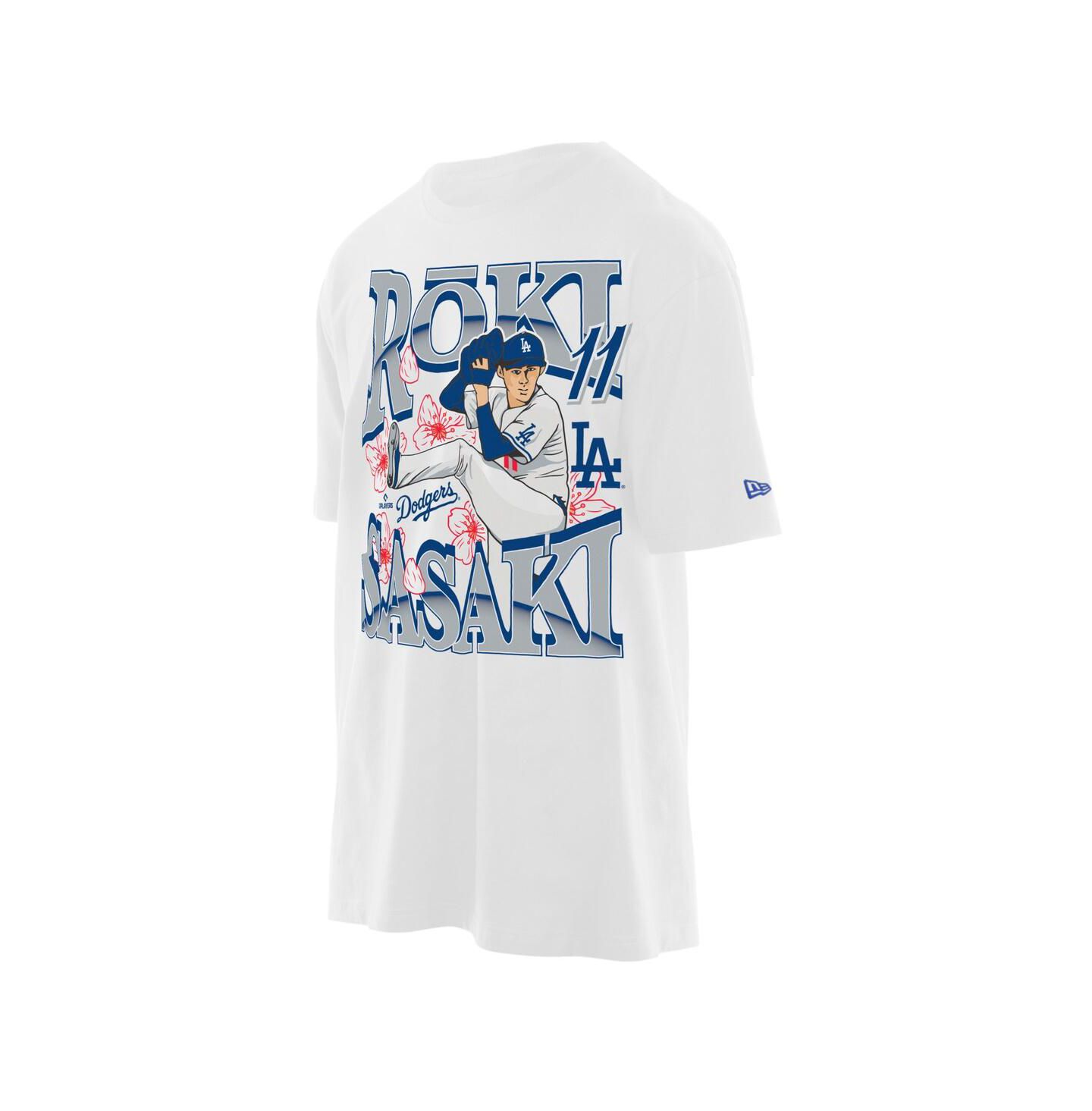 Мужская футболка New Era Roki Sasaki White Los Angeles Dodgers Player — фото 2
