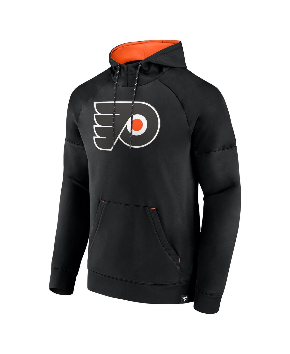 Fanatics Men's Black Philadelphia Flyers Iconic Defender Raglan Pullover Hoodie In Black