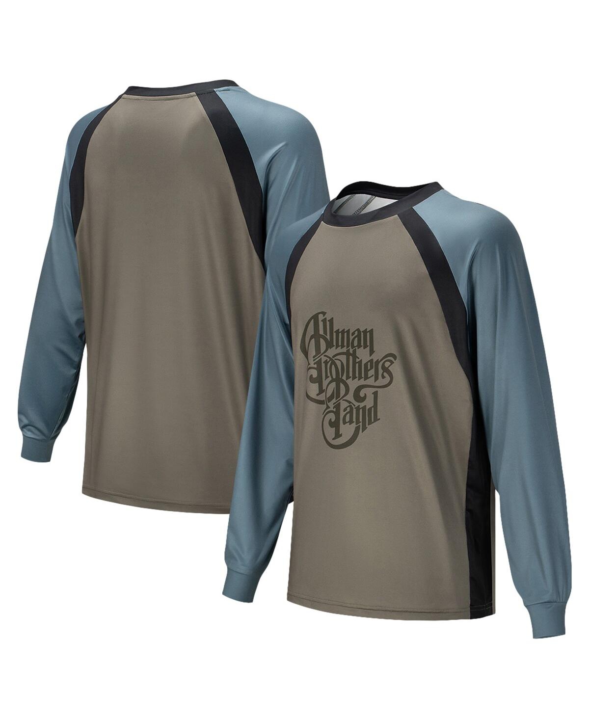 Men's and Women's Brown the Allman Brothers Band Wordmark Raglan Long Sleeve Swim Shirt - Brown