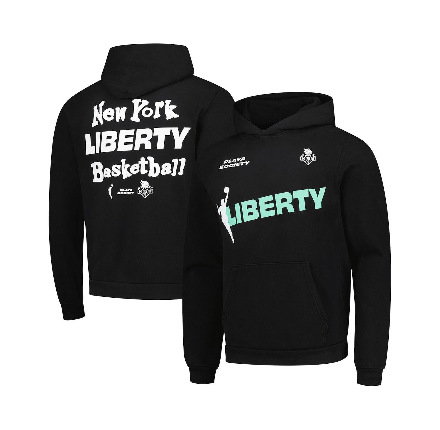 Men's and Women's Black New York Liberty Team Pullover Hoodie