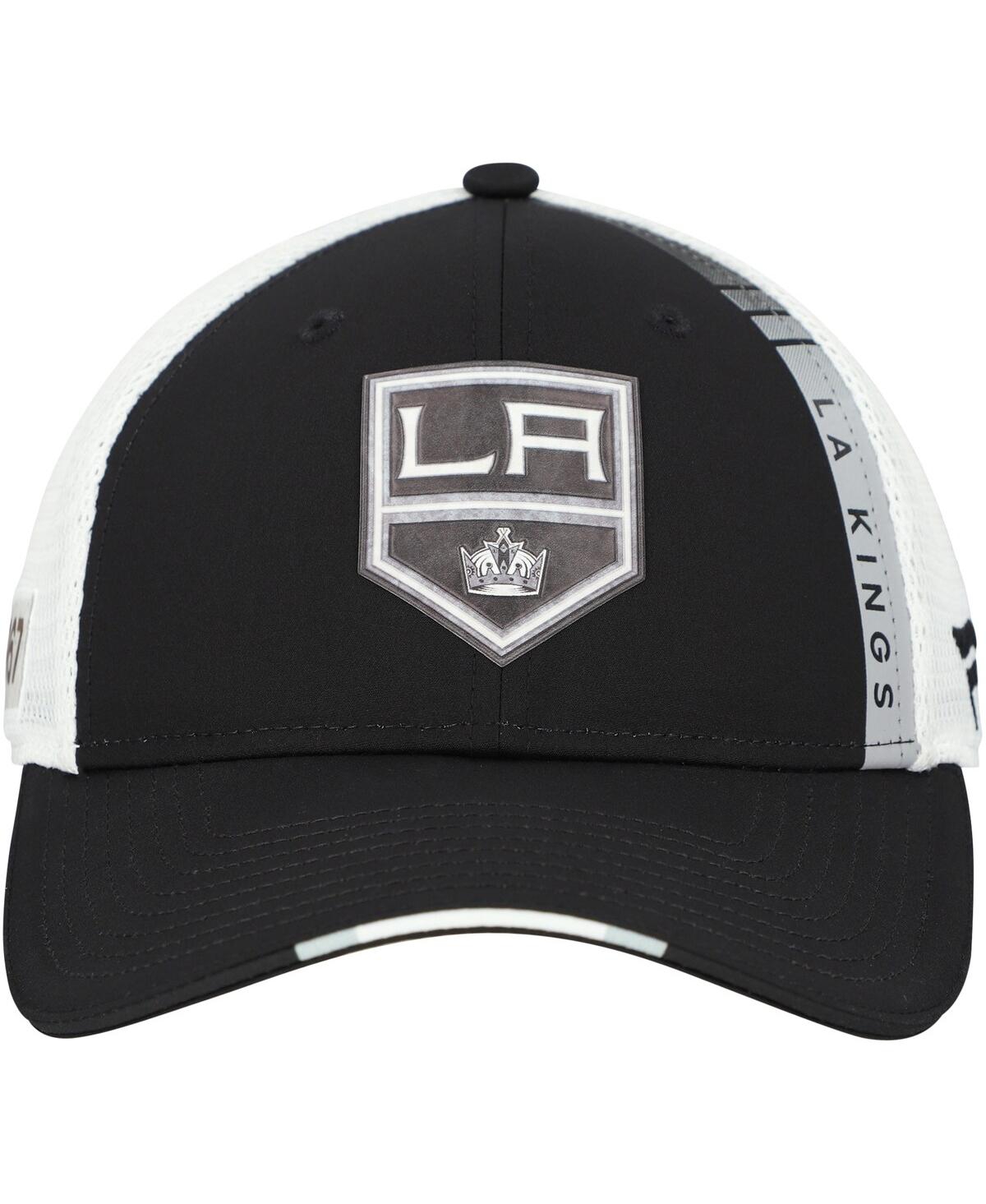 Fanatics Men's Black Los Angeles Kings Authentic Pro Draft Adjustable Trucker Hat In Black
