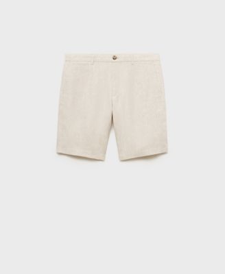 Men's Slim-Fit Linen Bermuda Shorts