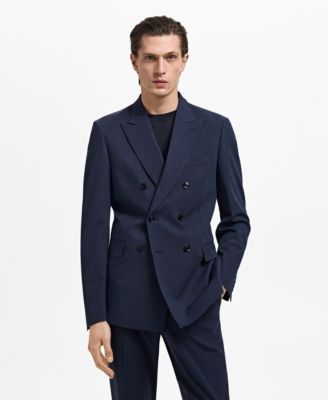 MANGO - Men's Monaco Double-Breasted Slim-Fit Suit Blazer