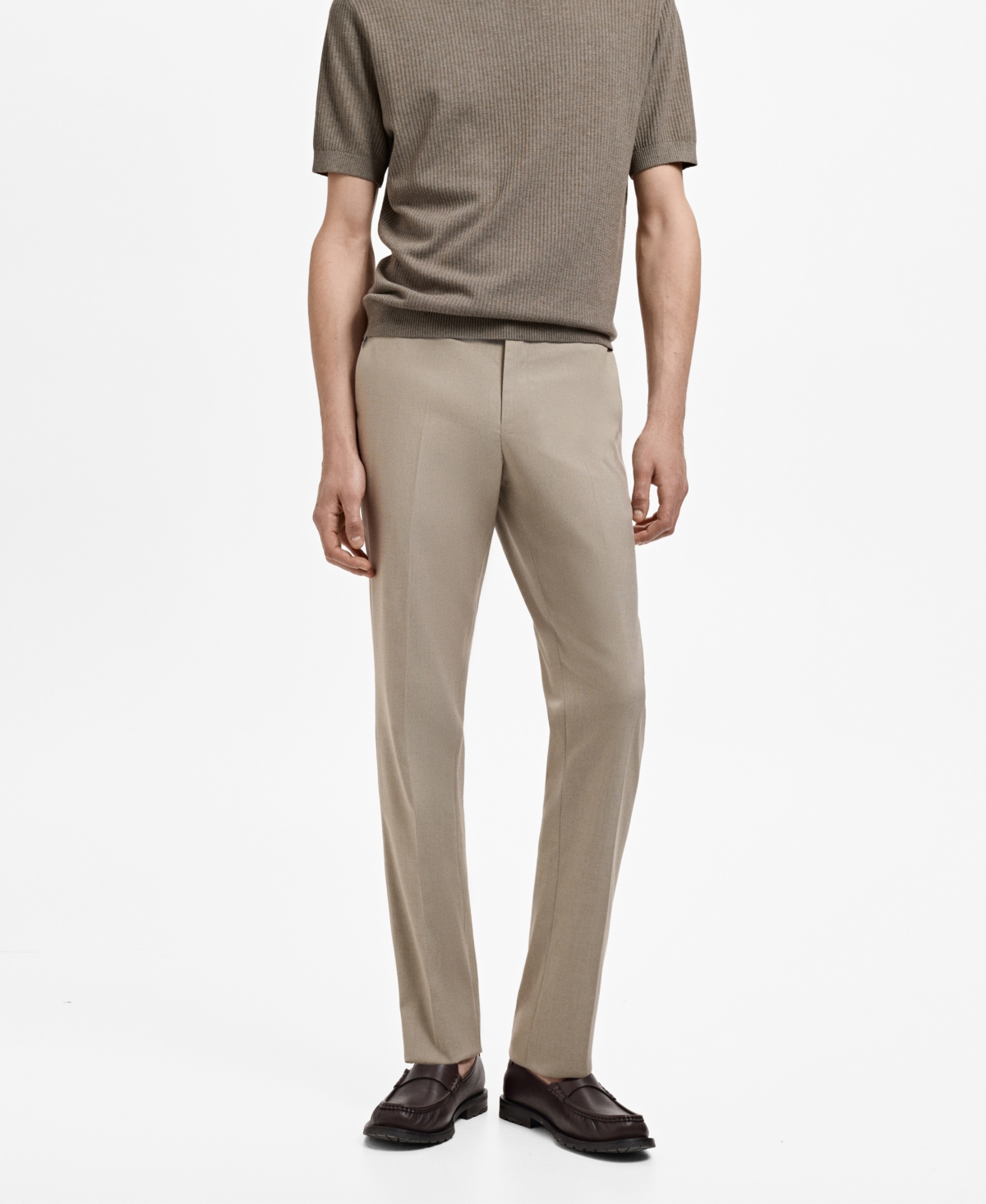 Men's Monaco Slim-Fit Suit Pants - Beige