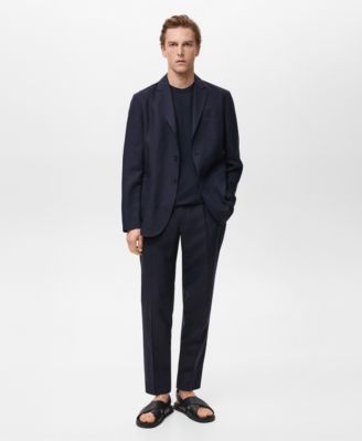 Men's Slim-Fit Linen Suit Blazer