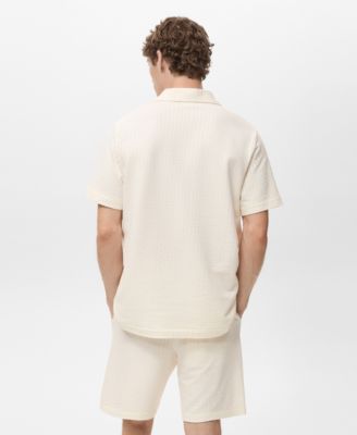 Men's Seersucker Cotton Polo Shirt