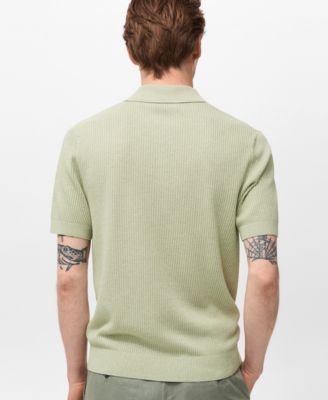 Men's Ribbed Knit Polo Shirt