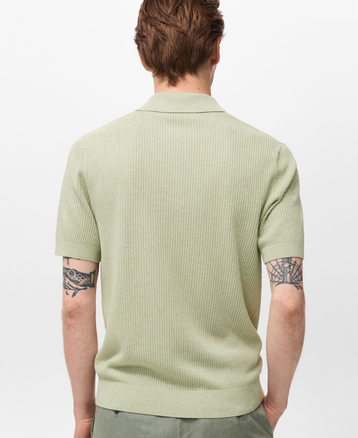 Men's Ribbed Knit Polo Shirt