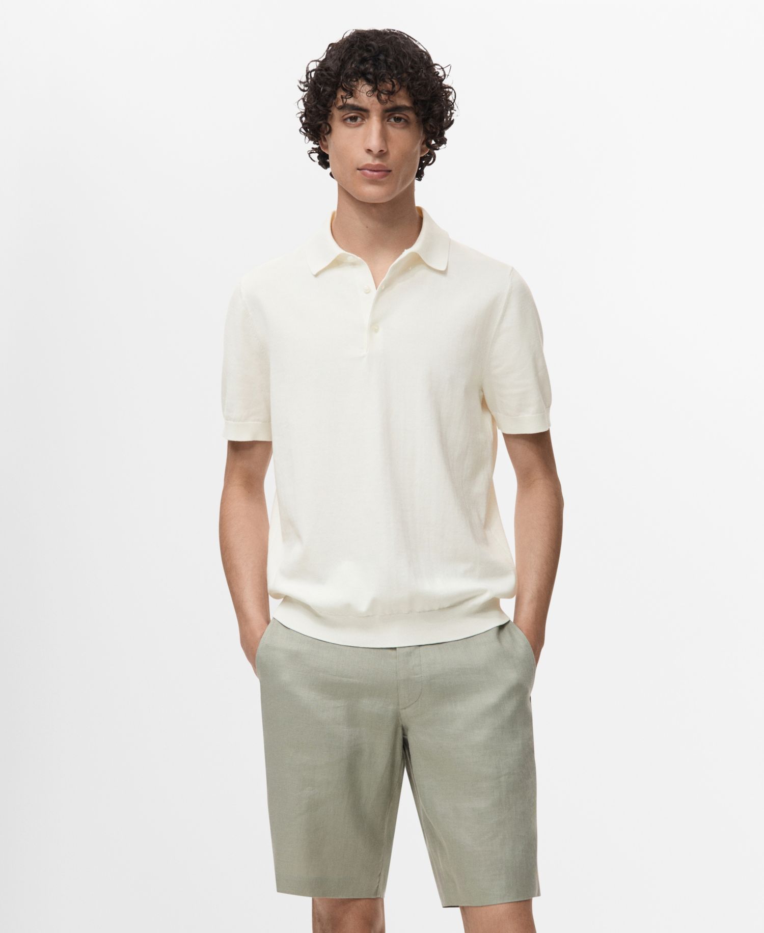 Men's Cotton Fine-Knit Polo Shirt