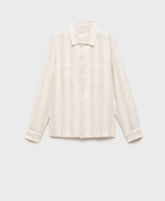 Men's Striped Linen Overshirt