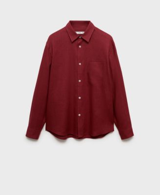 MANGO - Men's 100% Linen Pocket Shirt