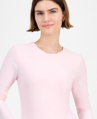 Juniors' Crewneck Long-Sleeve Top