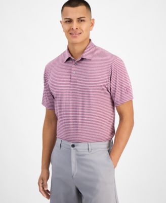 Men's Heathered Stripe Golf Polo Shirt