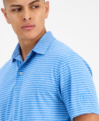 Men's Heathered Stripe Golf Polo Shirt