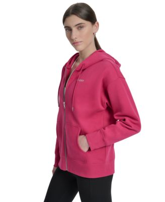 Women's Studded Mini-Logo Full-Zip Fleece Hoodie