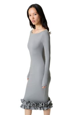 Women's Jersey Maxi Dress with Ruffle Detail