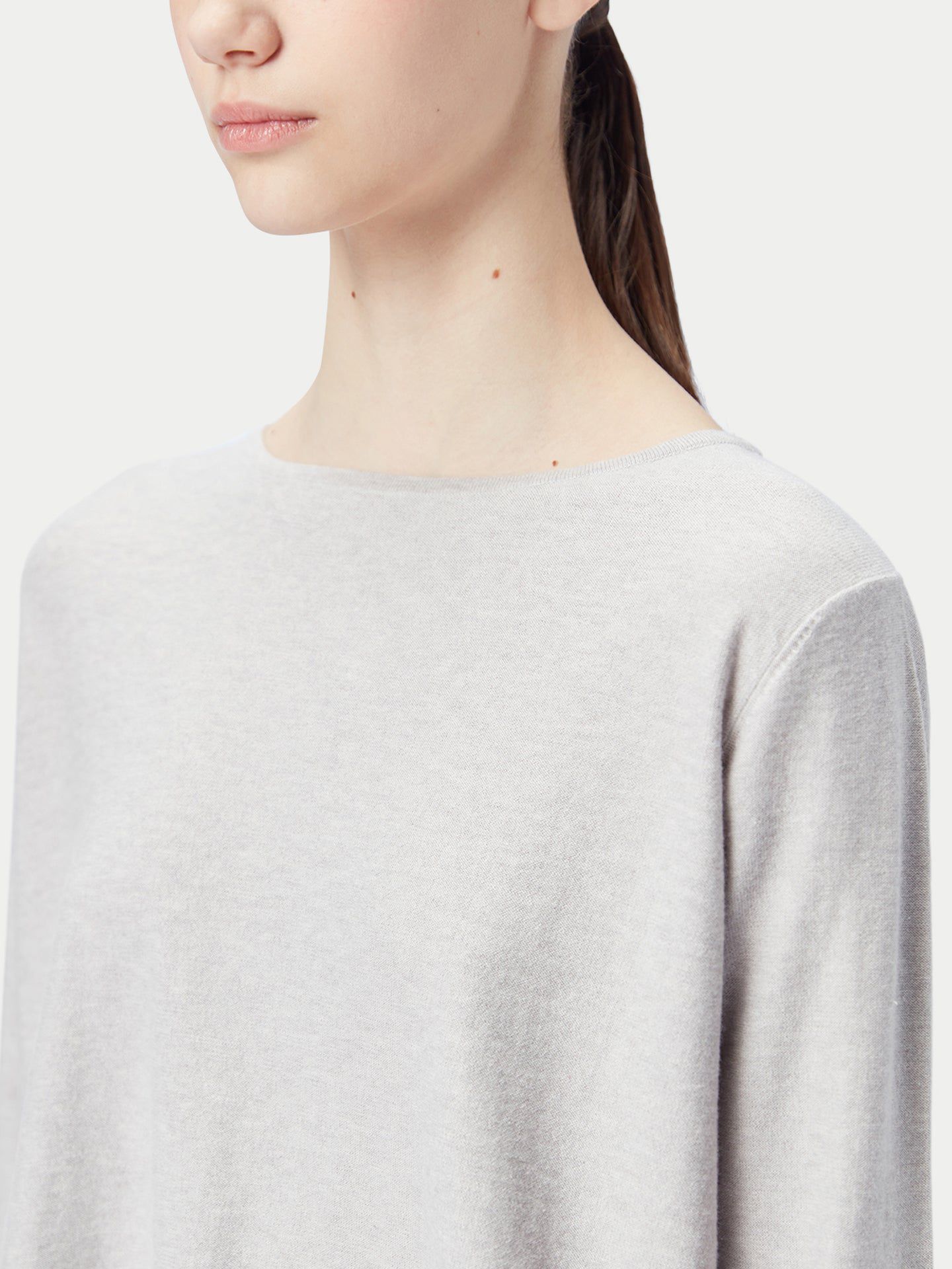 Женский свитер Gobi Cashmere Boatneck Cotton Silk Cashmere Blend, цвет: Светлый бежевый — фото 8