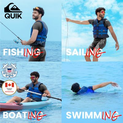 USCG Approved Men's Life Vest, Light-Weight EPE Foam and Drain Holes