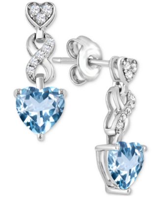 Women's Heart infinity Earrings in Sterling Silver