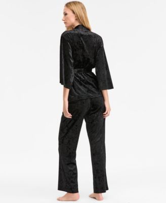 Women's 3-Pc. Crushed Velvet Pajama Set, Macy's Exclusive