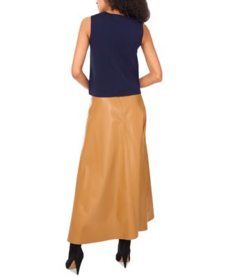 Women's Crewneck Sleeveless Button Sweater