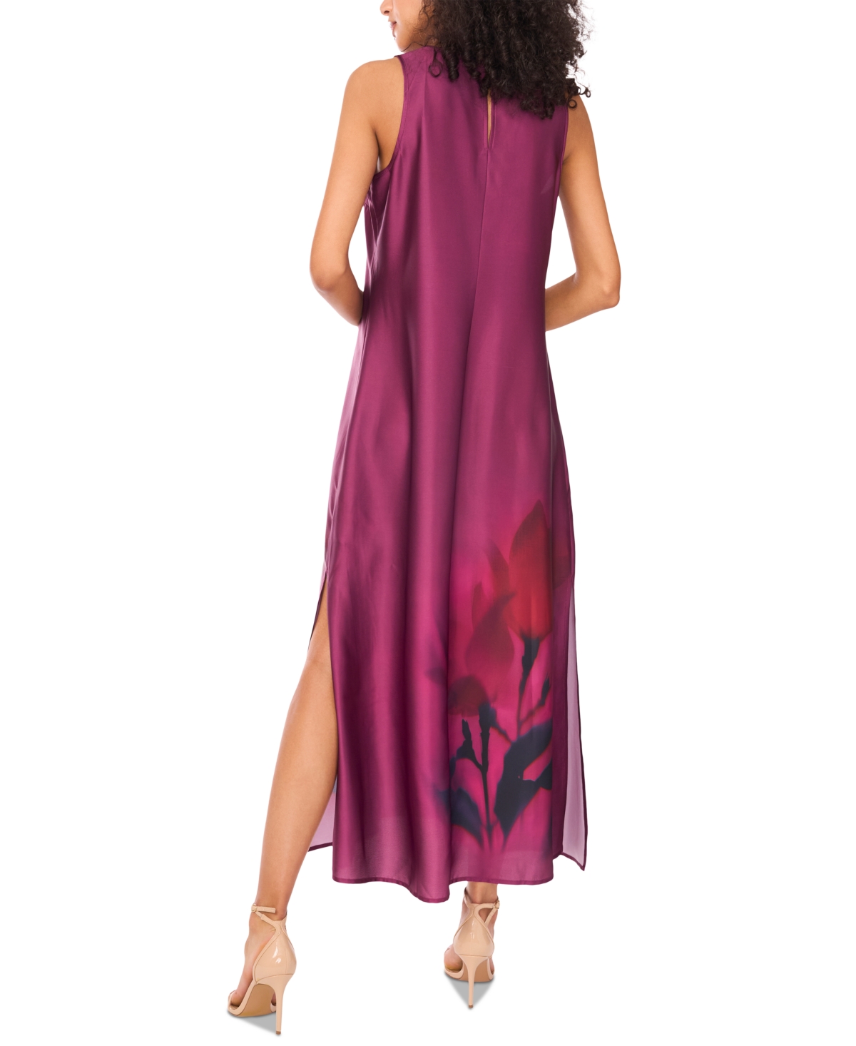 Vince Camuto Women's Placed-print Maxi Dress In Purple