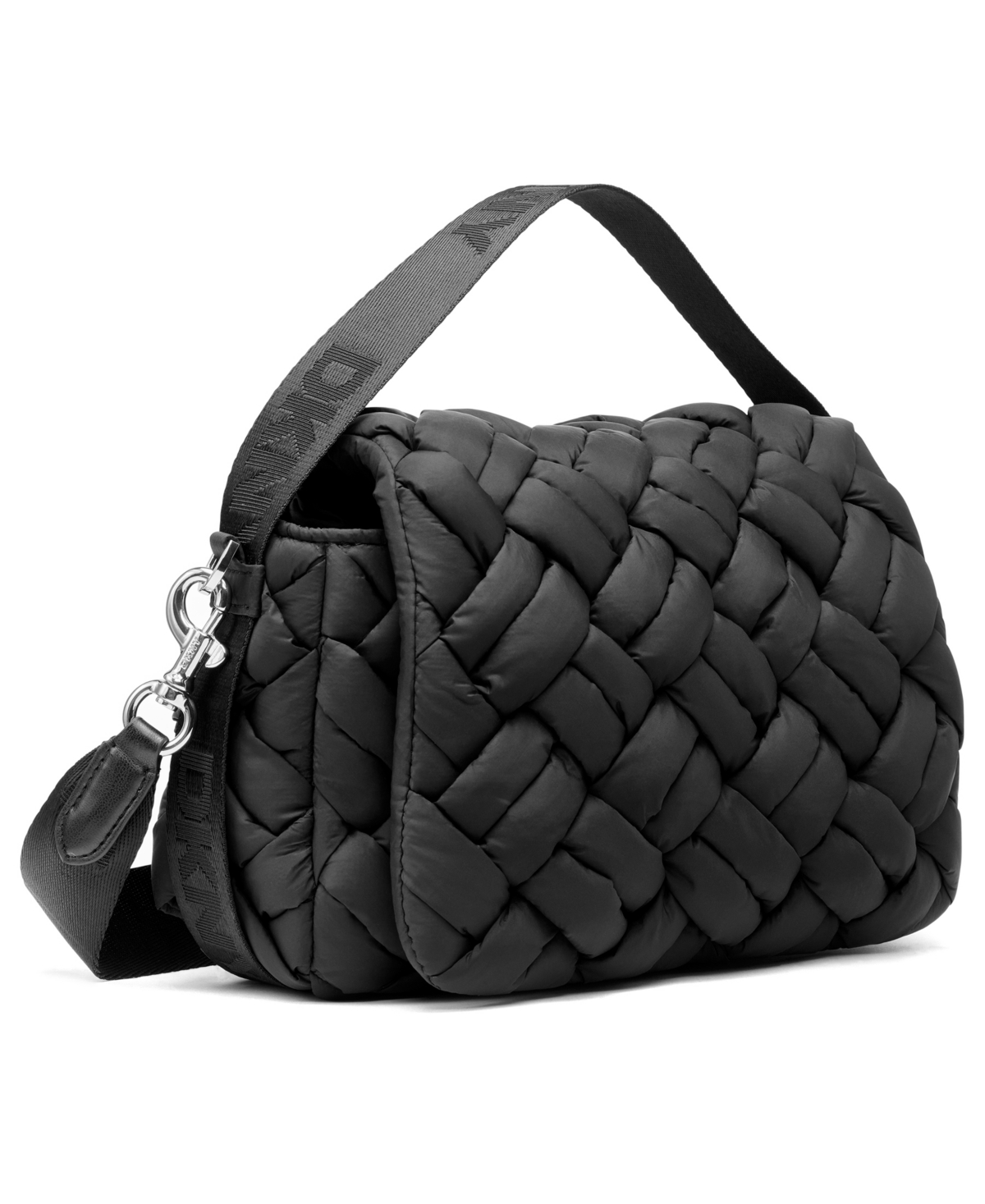Dkny Nadia Small Quilted Flap Shoulder Bag In Black