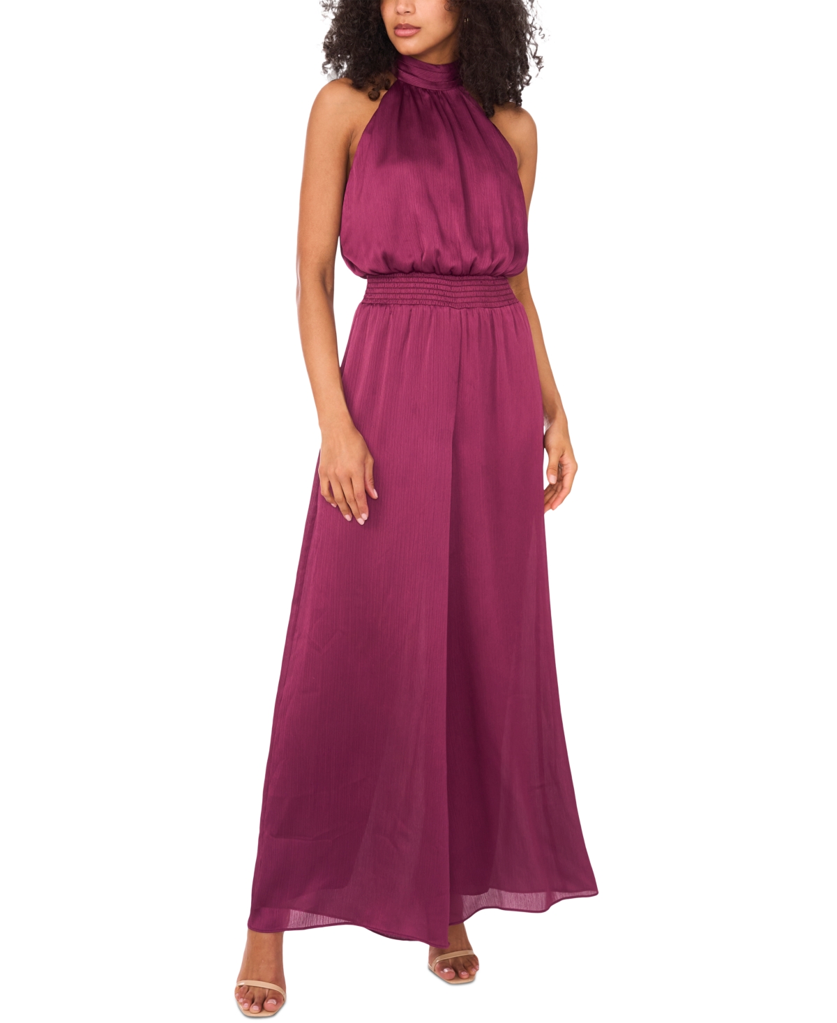Women's Tie-Back Sleeveless Jumpsuit - Sweet Plum