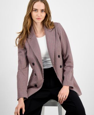 Women's Plaid Faux Double-Breasted Jacket, Macy's Exclusive