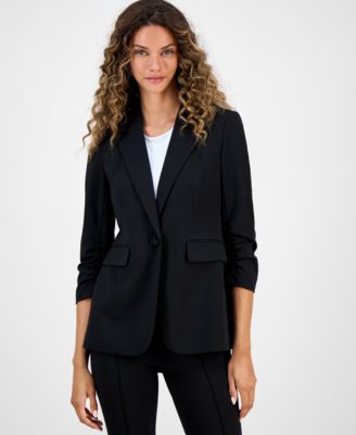 Bar III - Women's One-Button Scrunched-Sleeve Jacket